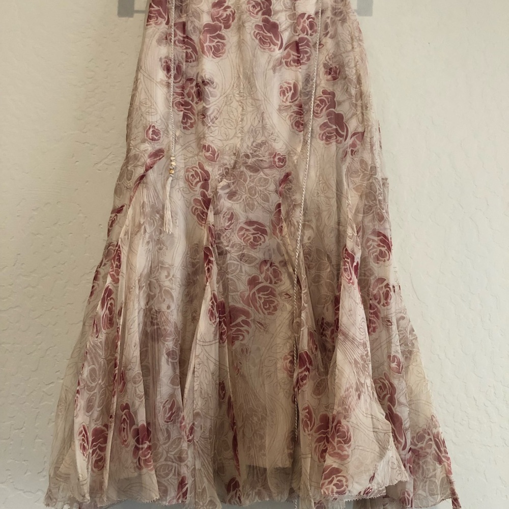 Elietahari - cream background with muted pink roses.  2 layered beauty
